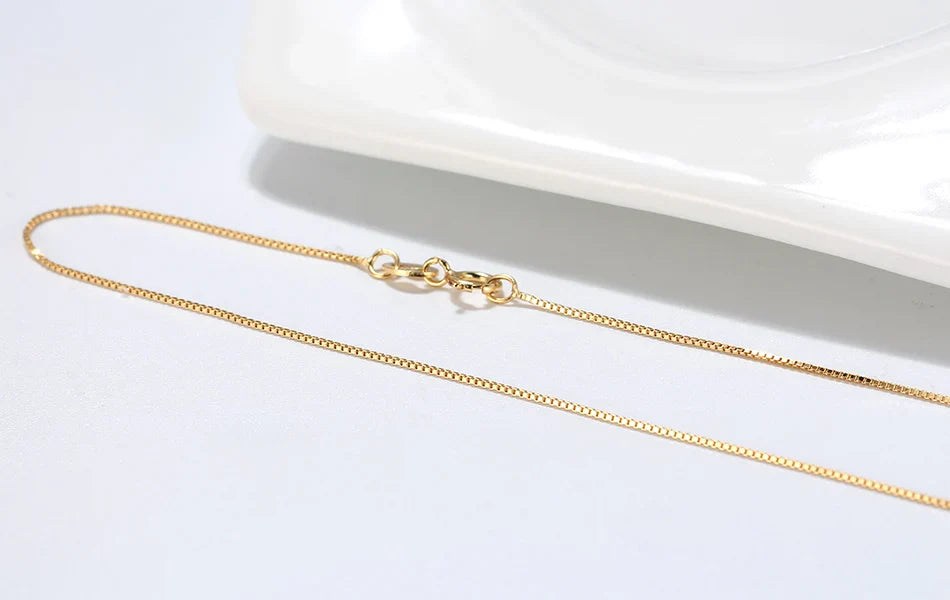 Slim 0.6mm Box Chain Necklace Italy 925 Silver Woman Man Necklace 45cm 18''Long  Jewelry Gift Wholesale OSC07