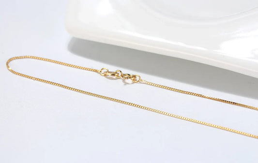 Slim 0.6mm Box Chain Necklace Italy 925 Silver Woman Man Necklace 45cm 18''Long  Jewelry Gift Wholesale OSC07