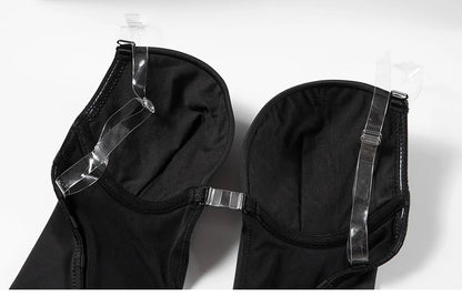 Backless Bodysuit Shapewear for Women Built-in Bra Multiple straps Thongs Body Shaper U Plunge Seam-free Faja with Open Crotch