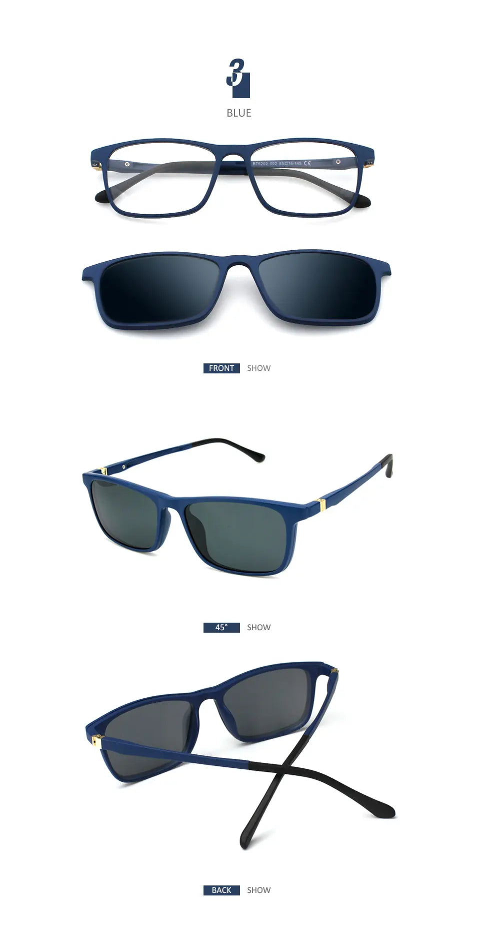 Optical Prescription Sunglasses Men Polarized UV400 Progressive Sun Glasses Myopia Hyperopia Eyeglasses Male TR90 Frame