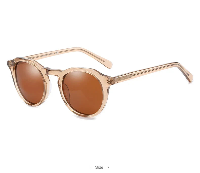 Fashion Acetate Polarized Sunglasses Round Vintage  Shade UV400 New Men/Women Retro Sun Glasses 600001S