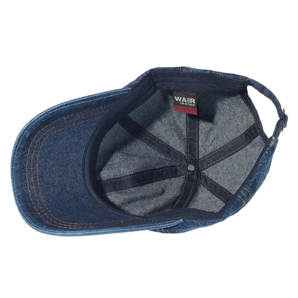 Vintage Washed Cotton Baseball Cap Men Women Denim Dad Hat Adjustable Trucker Style Low Profile