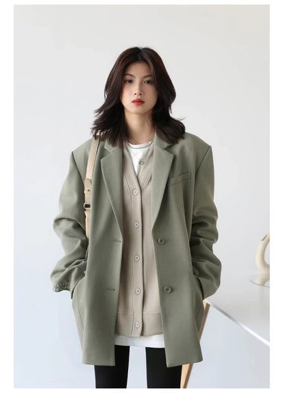 Korean Autumn Winter Women's Sports Coat Casual Loose V-neck Sweatshirt for Women Thick Warm Tops Office Lady Female