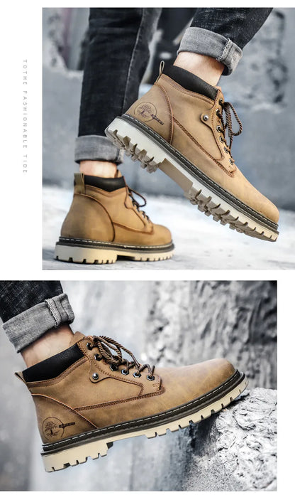 Brand Men Super Warm Snow Boots Winter Men's Ankle Boots Waterproof Short Boots Outdoor Sneakers Autumn Men's Motorcycle Boots