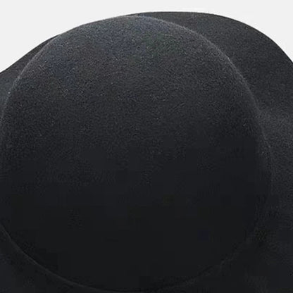 Women's Wide Brim Felt Bowler Faux Wool Fedora Hat Floppy Sun Bowknot Cloche Cap Bowlers Hat for Ladies gorros mujer invierno