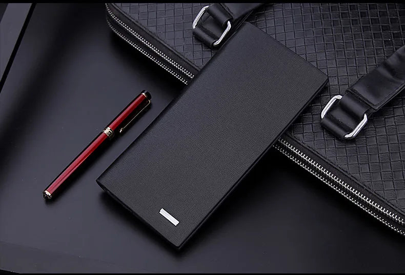 men's wallet microfiber leather long purse carteira masculina hombre billeteras thin porte 2022 men wallets of leather genuine