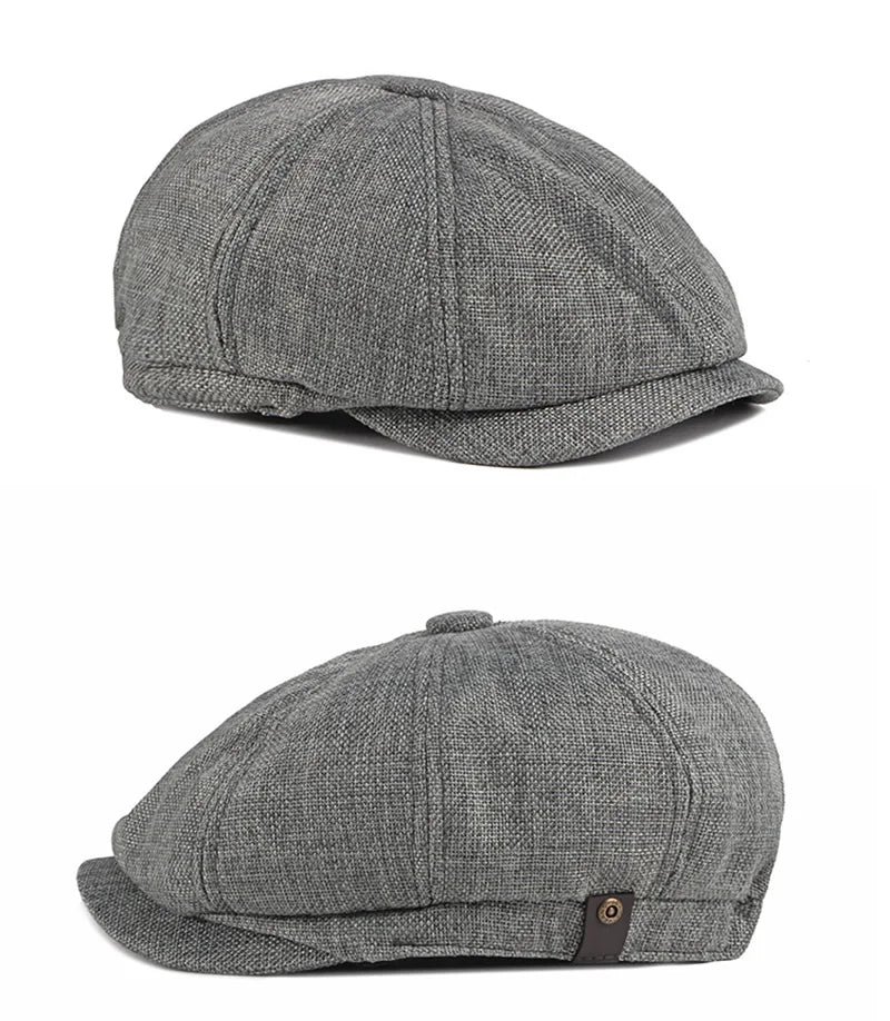 NEW Newsboy Cap Men Spring Summer Octagonal Hat For Male British Herringbone Flat Caps Retro Eight Blade Hats Breathable