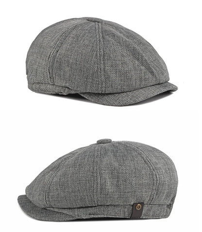 NEW Newsboy Cap Men Spring Summer Octagonal Hat For Male British Herringbone Flat Caps Retro Eight Blade Hats Breathable