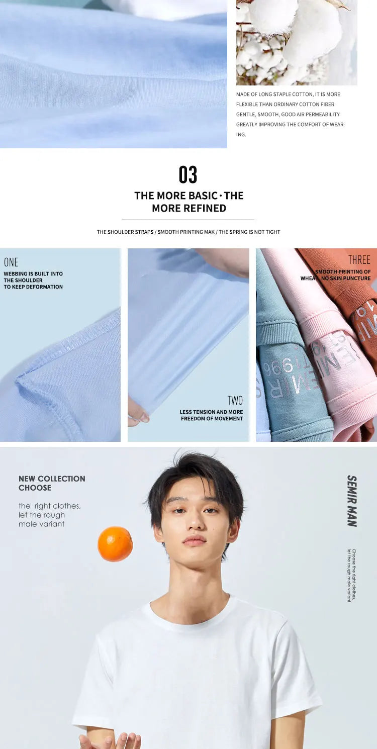 Summer Cotton T Shirts Men 2025 Simple O Neck Stretch Solid New Tops Clothing Casual Tshirt Man Streetwear Cool Tee Shirts
