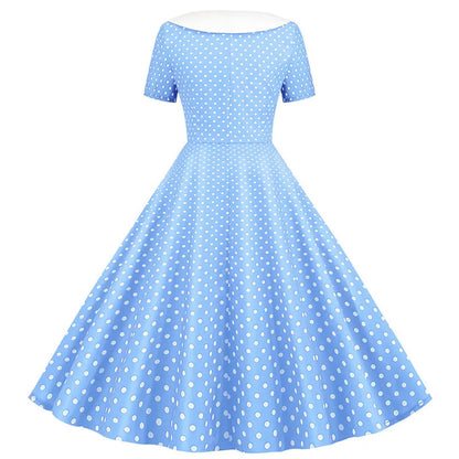 Summer Midi Dress Women Elegant Pink Vintage Party Sundress Casual Peter pan Collar Short Sleeve Dress