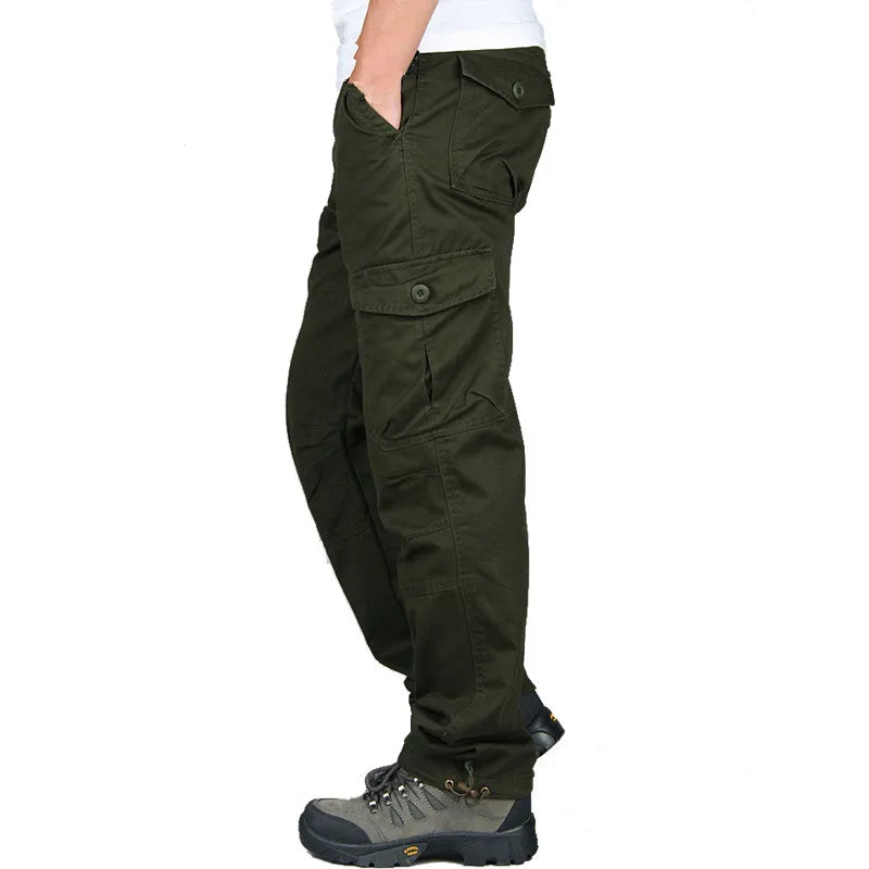 Spring Cargo Pants Men Multi Pockets Tactical Pants Male Autumn Outwear Streetwear Army Straight Slacks Casual Long Trousers