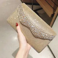 Evening Bags Women Clutch Bag High-end Leather Evening Wedding Bridal Handbag Pearl Flower Fashion Chain Party Packs