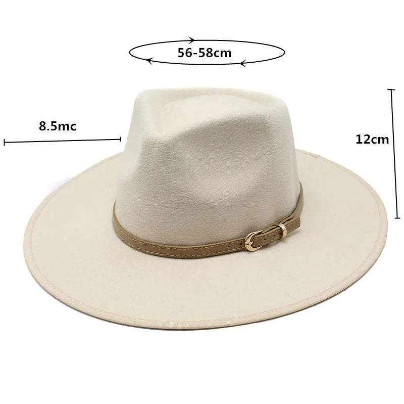 Women Hats khaki Camel  Wide Brim Felt Fedoras Hats Wool Vintage Dress Formal Church Hat Fashionable Jazz Hats