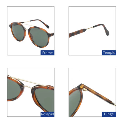 Fashion Polarized Sunglasses Men Women Metal Frame Pilot Sun Glasses UV400 Protection Shade