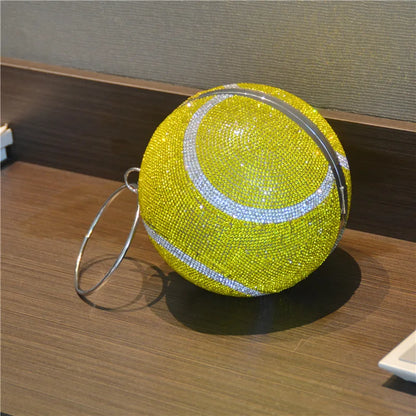 Lady Yellow Pink Black Diamond Day Clutches Rhinestone Pearl Evening Bag Circular Shaped Chain Shoulder Handbags For Party Purse