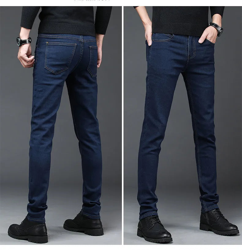 2026 autumn Slim Fit men Jeans Black Classic Fashion Denim Skinny Jeans Male spring men's casual High Quality Trousers