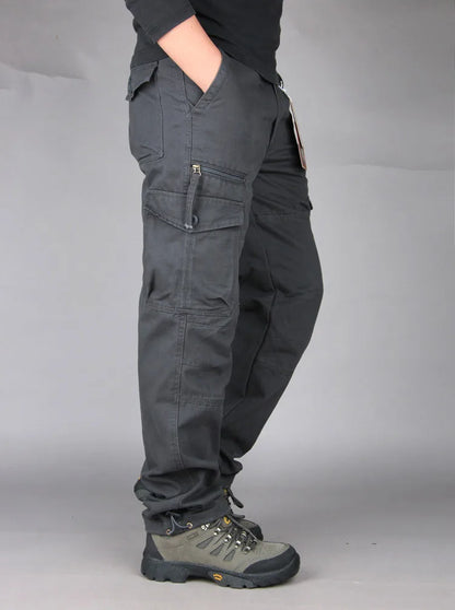 Spring Cargo Pants Men Multi Pockets Tactical Pants Male Autumn Outwear Streetwear Army Straight Slacks Casual Long Trousers
