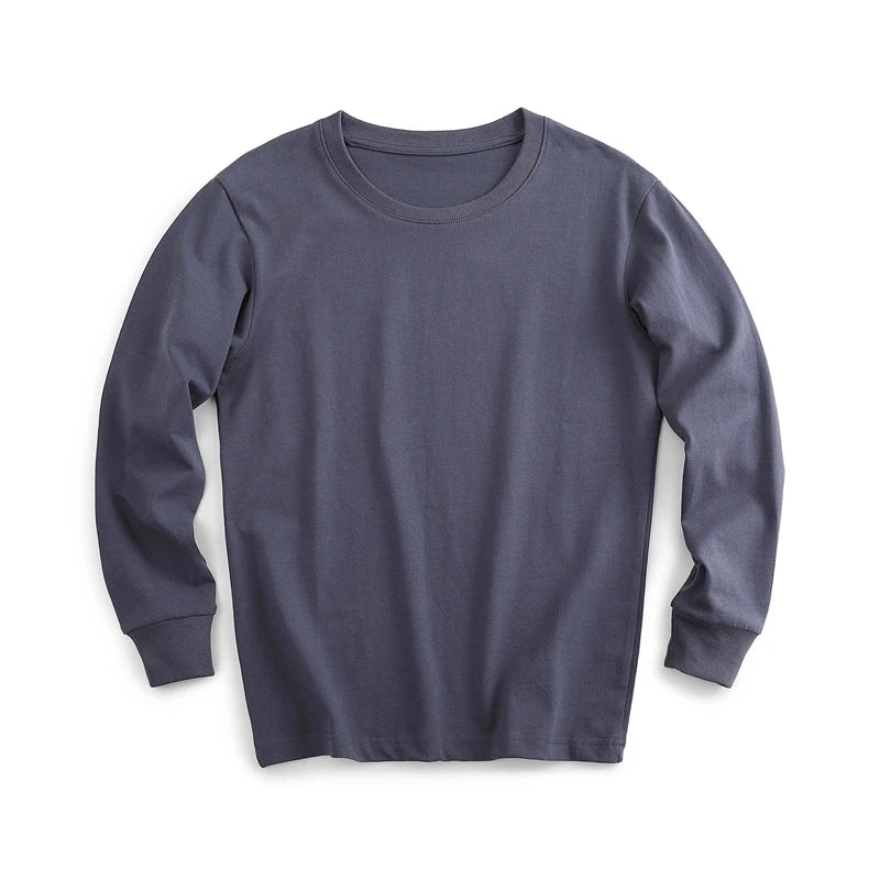 Autumn New Brand Mens Long Sleeve Tshirt Cotton T Shirt Men Vintage Casual Loose Brown Tops Unisex Home Hip Hop Streetwear