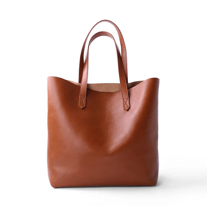 2023 New Women Deluxe Cowhide Genuine Leather Totes Handbag Lady Simple Soft Satchels Bag High Capacity Waterproof Shopping Bags