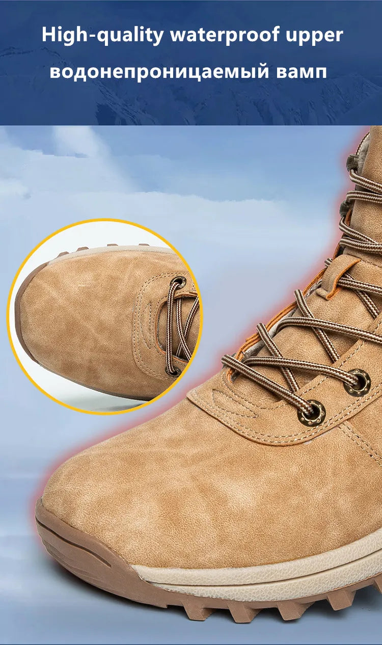 Winter Waterproof Men Boots Plush Super Warm Snow Boots for Men Sneakers Big Size 48 Men Ankle Boots Outdoor Shoes Botas Hombre