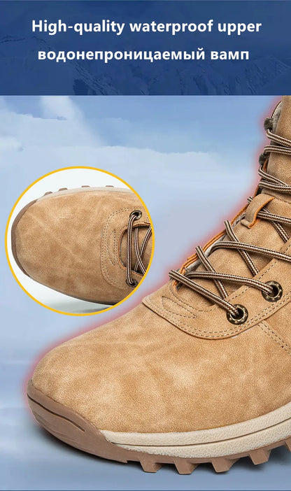 Winter Waterproof Men Boots Plush Super Warm Snow Boots for Men Sneakers Big Size 48 Men Ankle Boots Outdoor Shoes Botas Hombre