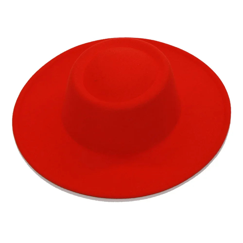 Fedora Hats Men Women 8.5CM Wide Brim Wool Felt Jazz Hats 2023 British style Dress Formal Panama Cap