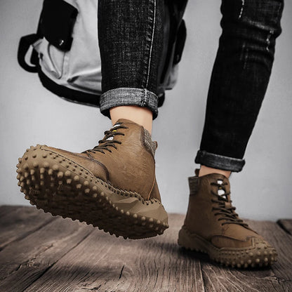 Winter Warm Men's Casual Shoes Fashion Men's Leather Boots Comfortable Men's Ankle Boots Outdoor High Quality Hiking Boots Men