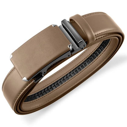 Multicolor Genuine Leather Men's Belts Fashion Business Automatic Buckle Straps Ratchet Cow Leather Waistband 3.5cm Width