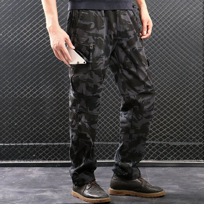 Spring Cargo Pants Men Multi Pockets Tactical Pants Male Autumn Outwear Streetwear Army Straight Slacks Casual Long Trousers