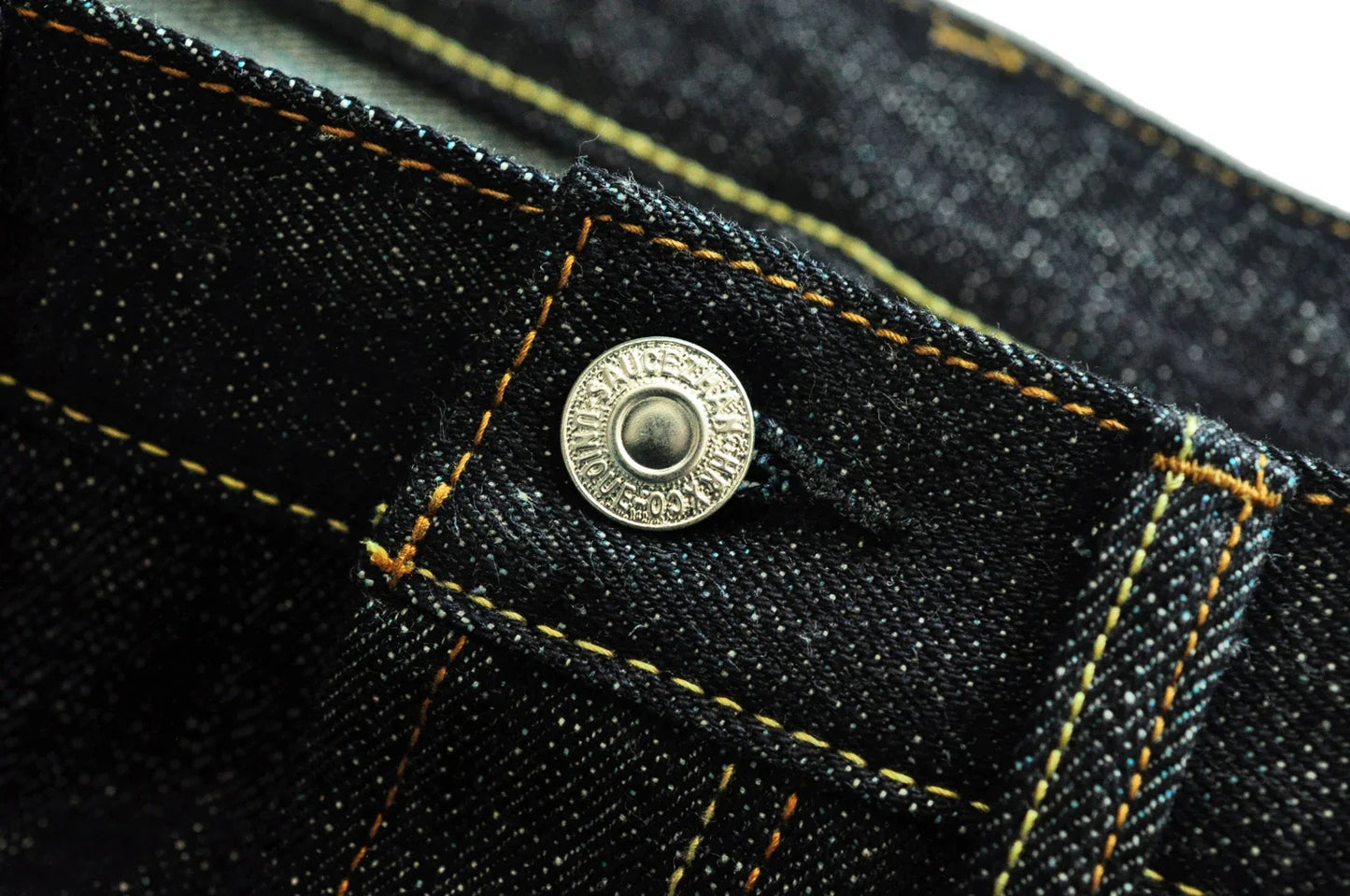 308XX-BO-Wind Jeans for Men Furinkazan Selvedge raw denim Jeans Mens Jeans 66 MODE Fit 16.8 OZ Silver-plated Buttons