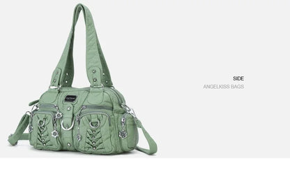 Women Handbags Fashion Satchel Top-handle Handbag PU Shoulder Bag 10.6"x8.3" Dumpling Pack Multi-pockets Shoulder Bags
