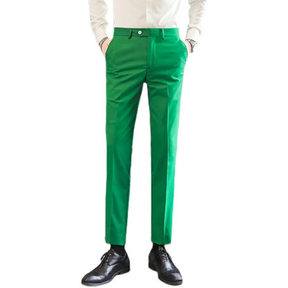 2026 Men Blue Suit Pants,  Formal Slim Dress Trousers, Red Green Black White Pantalones Hombre, Asian Size Man Slacks,M-5XL 6XL
