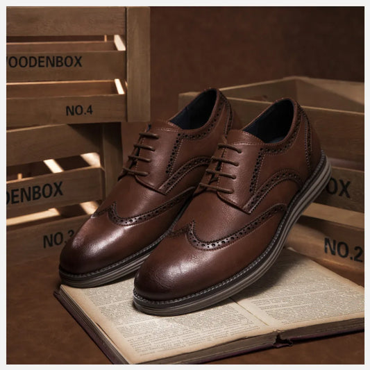 Genuine Leather Dress Shoes Comfy Men Casual Shoes Smart Business Work Office Lace-up Men Shoes