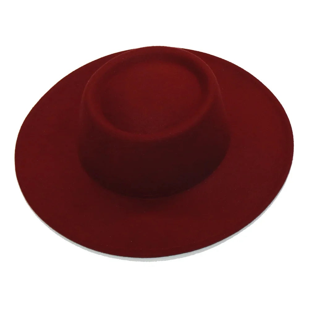 Fedora Hats Men Women 8.5CM Wide Brim Wool Felt Jazz Hats 2023 British style Dress Formal Panama Cap