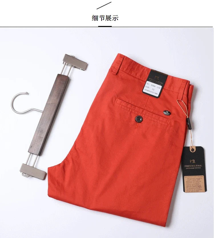 Thin Summer Solid Color Suit Pants Men Straight Korea Style Clothes Red Business Trousers Men  Dress Office 2021