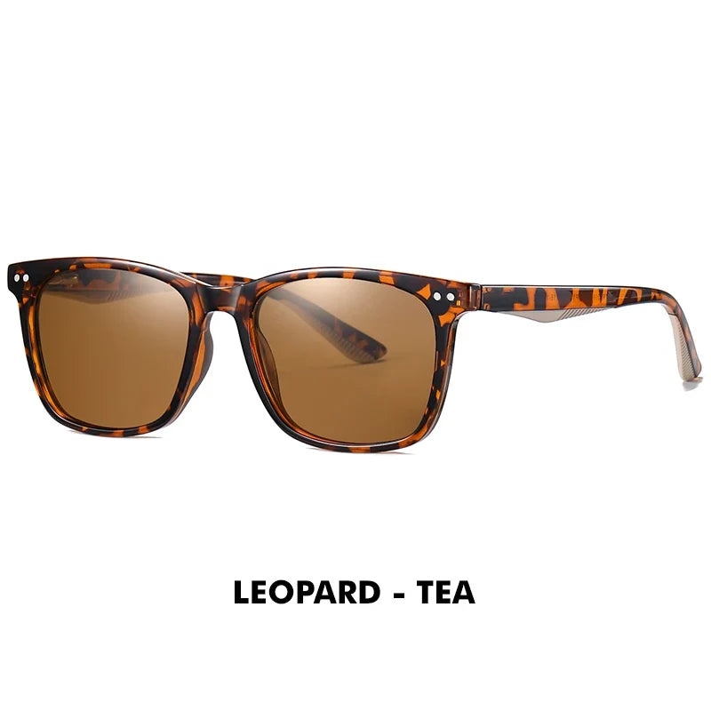 Brand Polarized Sunglasses Men Women Fashion Square Shades Leopard Frame Ladies Travel UV400 Goggles Driving Sun Glasses