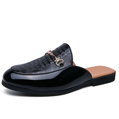Italian Half Shoes For Men Leather Mens Casual Shoes Loafers Slippers Coiffeur Luxury Designer Man Slide Slipper Buty Meskie