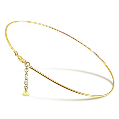 Vintage Simple 925 Sterling Silver Necklace Geometric Choker Shiny And Delicate Collarbone Chain For Women's Golden Jewellery