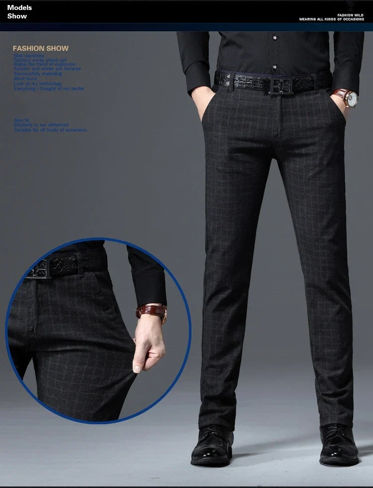 Spring Autumn New Fashion Mens Casual Pants High Quality Brand Business Pants Male Clothing Cotton Formal Trousers Men Clothing