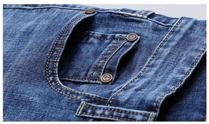 Summer Thin Denim Shorts For Men Good Quality Shorts Jeans Men Cotton Solid Straight Jeans Shorts Male Blue Casual Jeans Size 40
