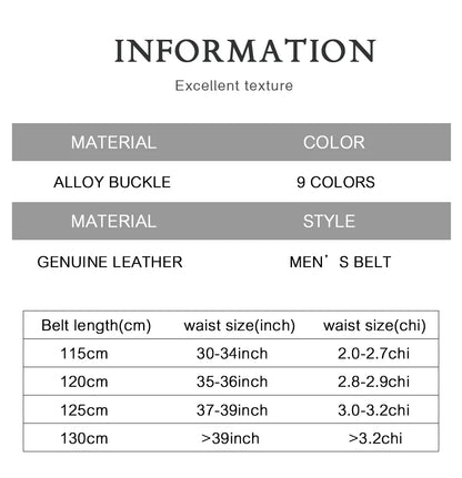 Men Belts Metal Automatic Buckle Brand High Quality Leather Belts for Men Famous Brand Luxury Work Business Strap