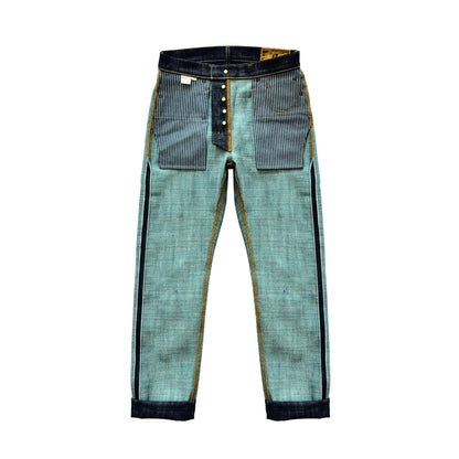 308XX-BO-Wind Jeans for Men Furinkazan Selvedge raw denim Jeans Mens Jeans 66 MODE Fit 16.8 OZ Silver-plated Buttons