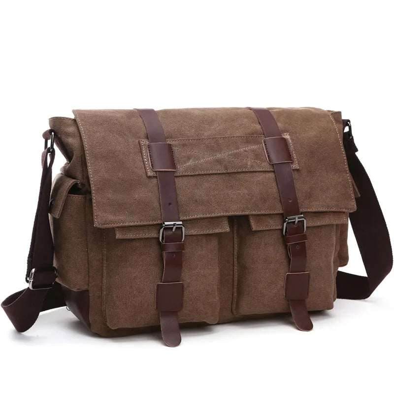Men Business Messenger Bags For Men Shoulder Bag Canvas Crossbody Pack Retro Casual Office Travel Bag Vintage Retro Bags