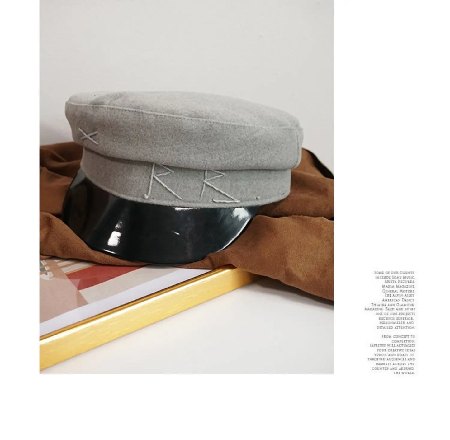 Winter caps women newsboy caps Thick warm  letter embroidery wool cap  S M L plaid patchwork militray caps