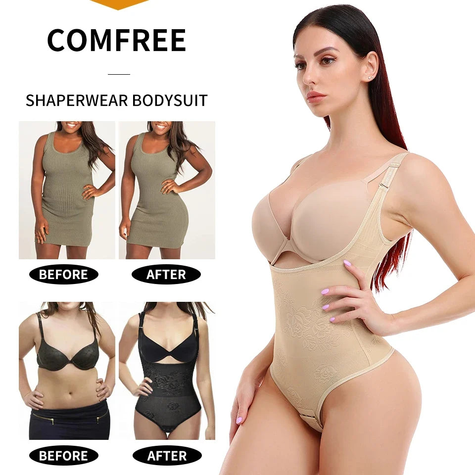 Women Shapewear Bodysuit New Tummy Control Shapewear Waist Trainer Thong Body Shaper Fajas Colombianas Slimming Underwear