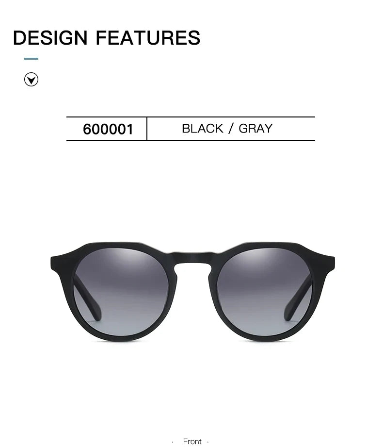Fashion Acetate Polarized Sunglasses Round Vintage  Shade UV400 New Men/Women Retro Sun Glasses 600001S