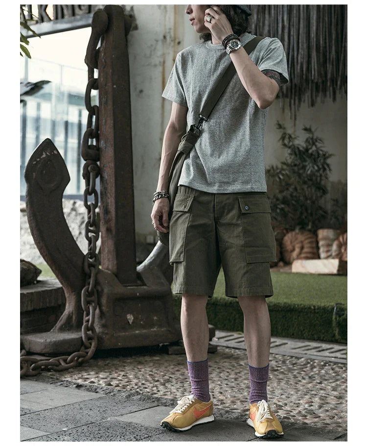 T-Shirts Heavyweight Short Sleeve Crew Neck Summer Men's Basic Tee