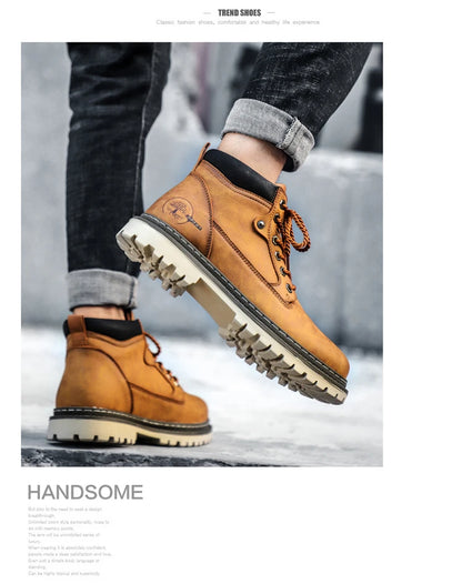 Brand Men Super Warm Snow Boots Winter Men's Ankle Boots Waterproof Short Boots Outdoor Sneakers Autumn Men's Motorcycle Boots