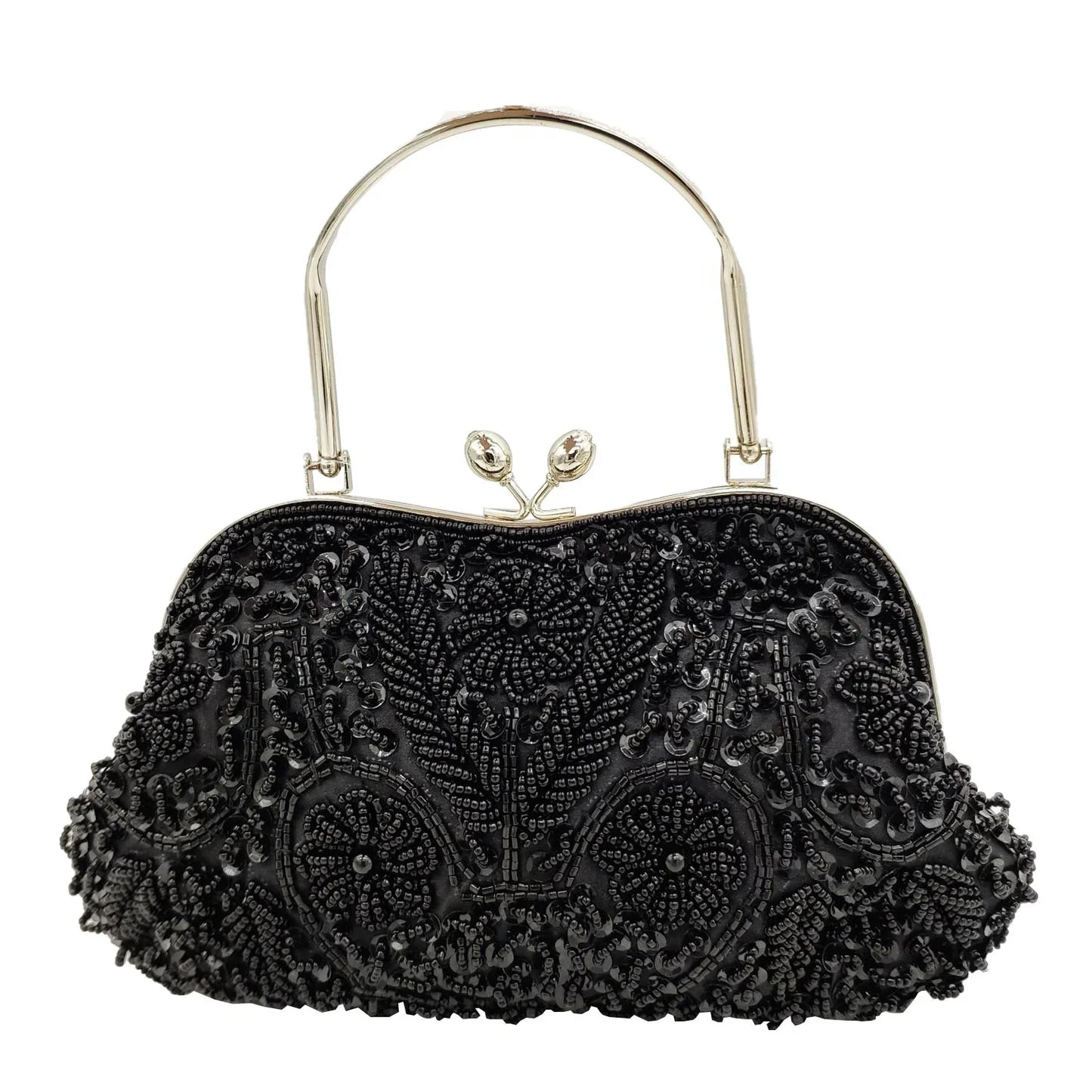 Elegant Frame Women Formal Beaded Evening Purses and Handbags Bridal Sequins Clutch Bag Cocktail Party Bag