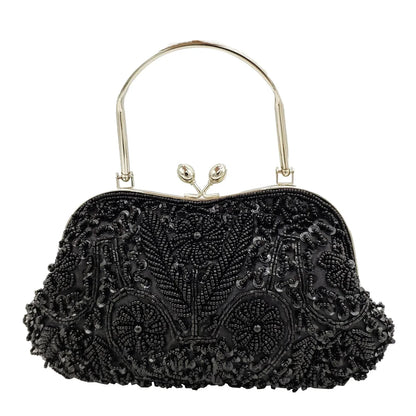 Elegant Frame Women Formal Beaded Evening Purses and Handbags Bridal Sequins Clutch Bag Cocktail Party Bag